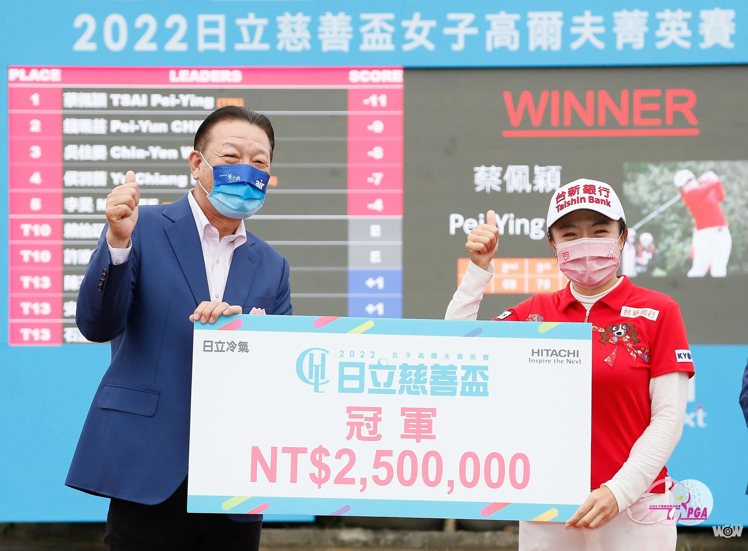 《高爾夫球》蔡佩穎頂住追擊壓力 抱走日立慈善賽冠軍盃跟250萬元獎金